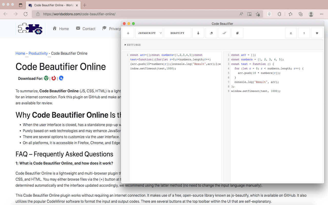 Code Beautifier Online截图1