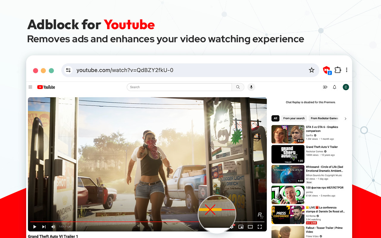 Adblock for Youtube™ - 自動跳過廣告截图1