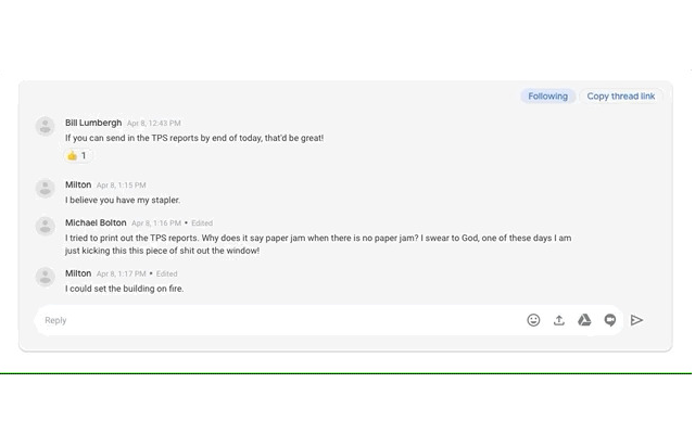 Google Chat thread links & quote reply截图1