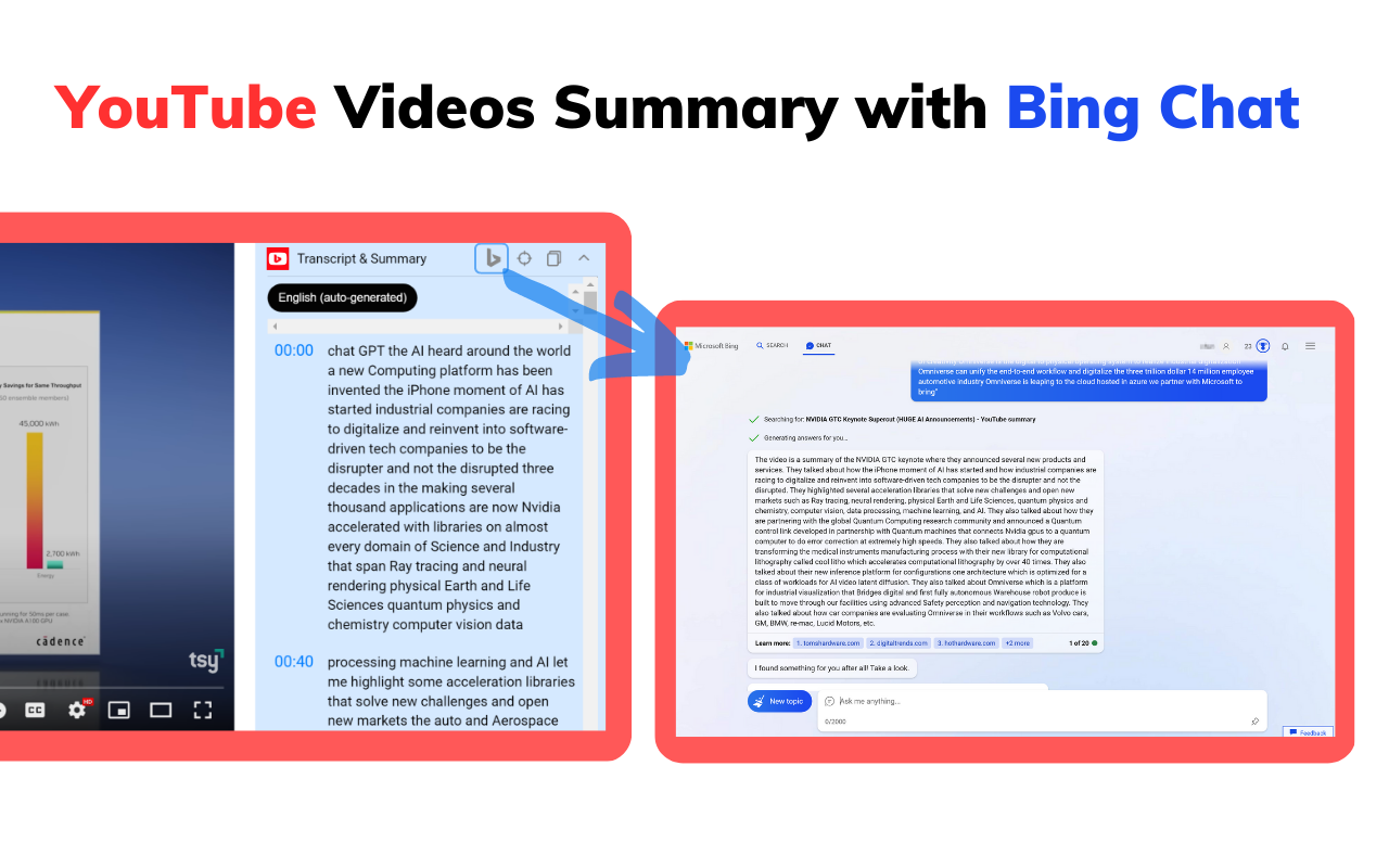 YouTube视频摘要生成器 - Bing Chat(中文版)截图2