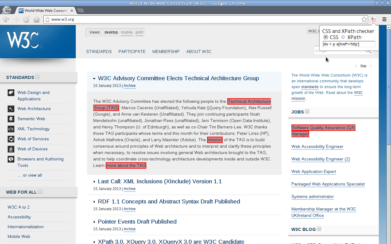 CSS and XPath checker截图2