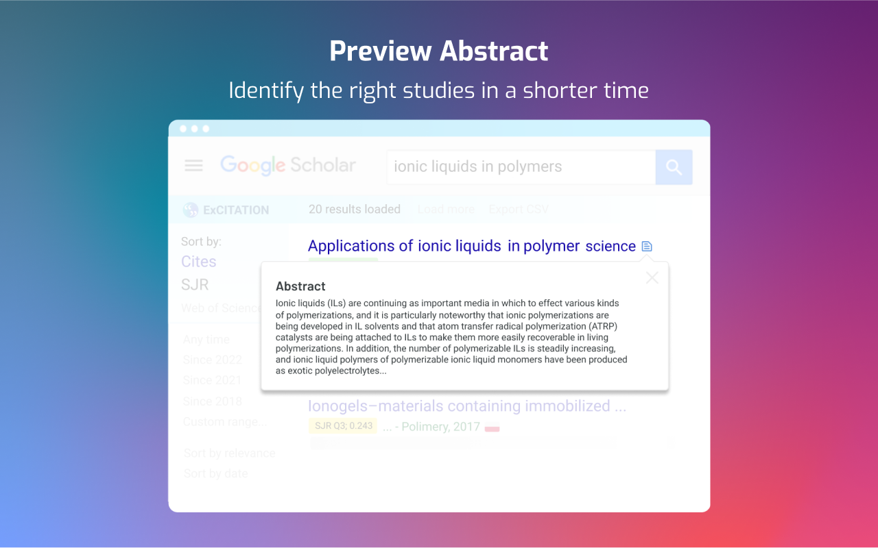 ExCITATION journal ranking in Google Scholar™截图1