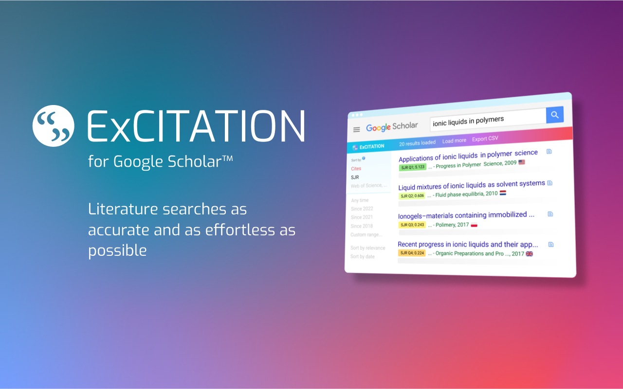 ExCITATION journal ranking in Google Scholar™截图2