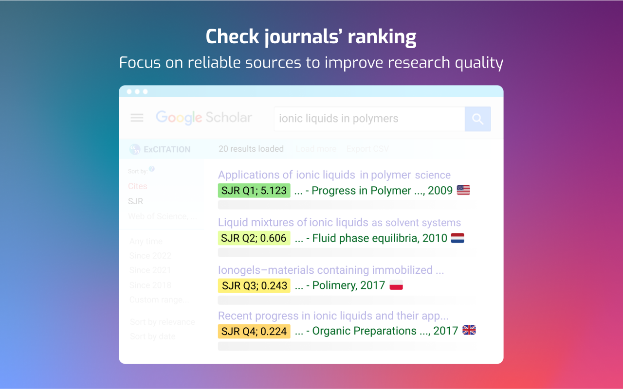 ExCITATION journal ranking in Google Scholar™截图3