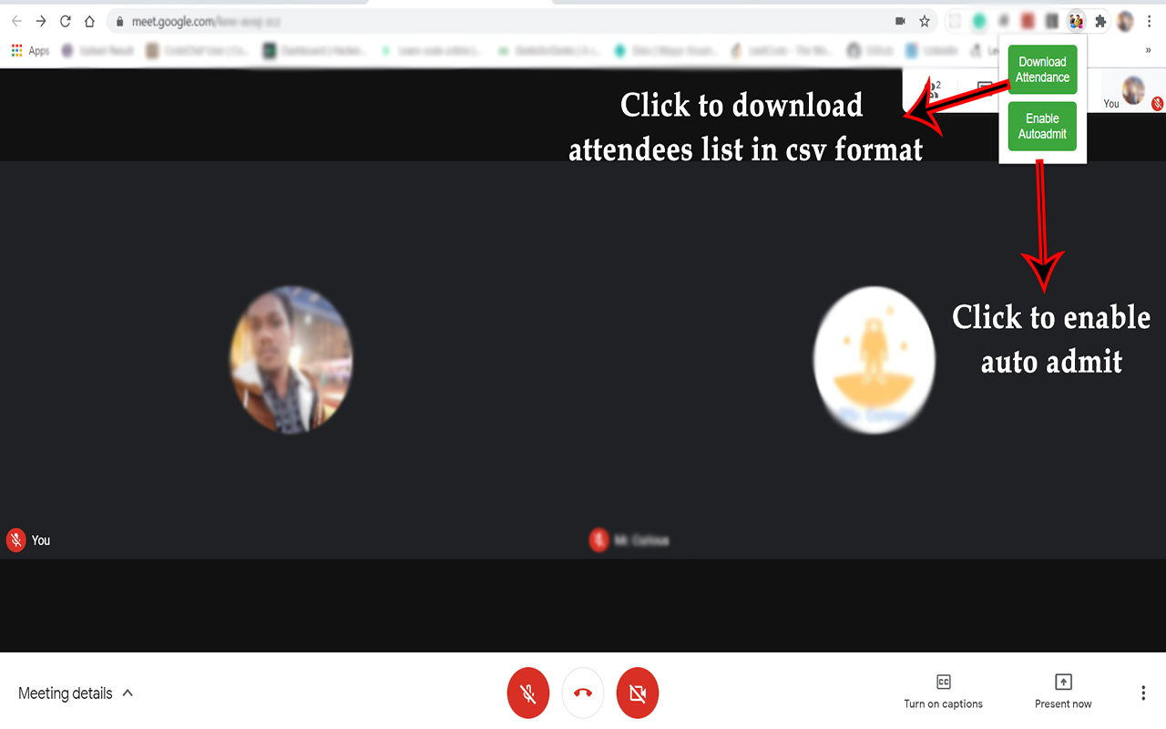 Google meet attendance downloader & autoadmit截图2