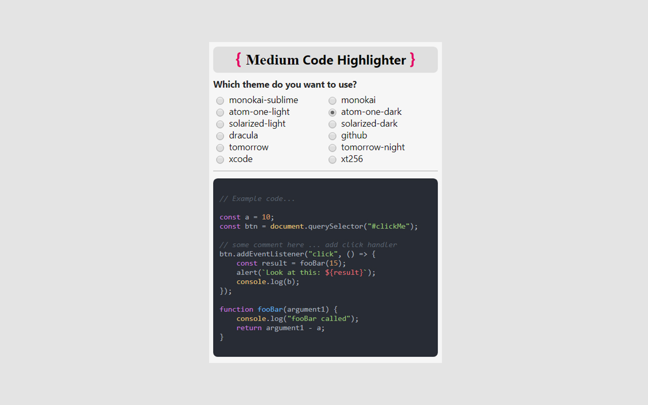 Medium Code Highlighter截图2