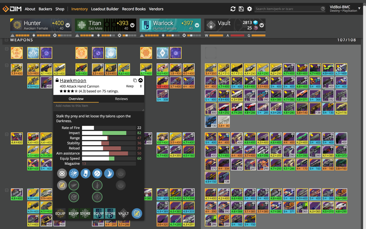 Destiny Item Manager Shortcut截图1