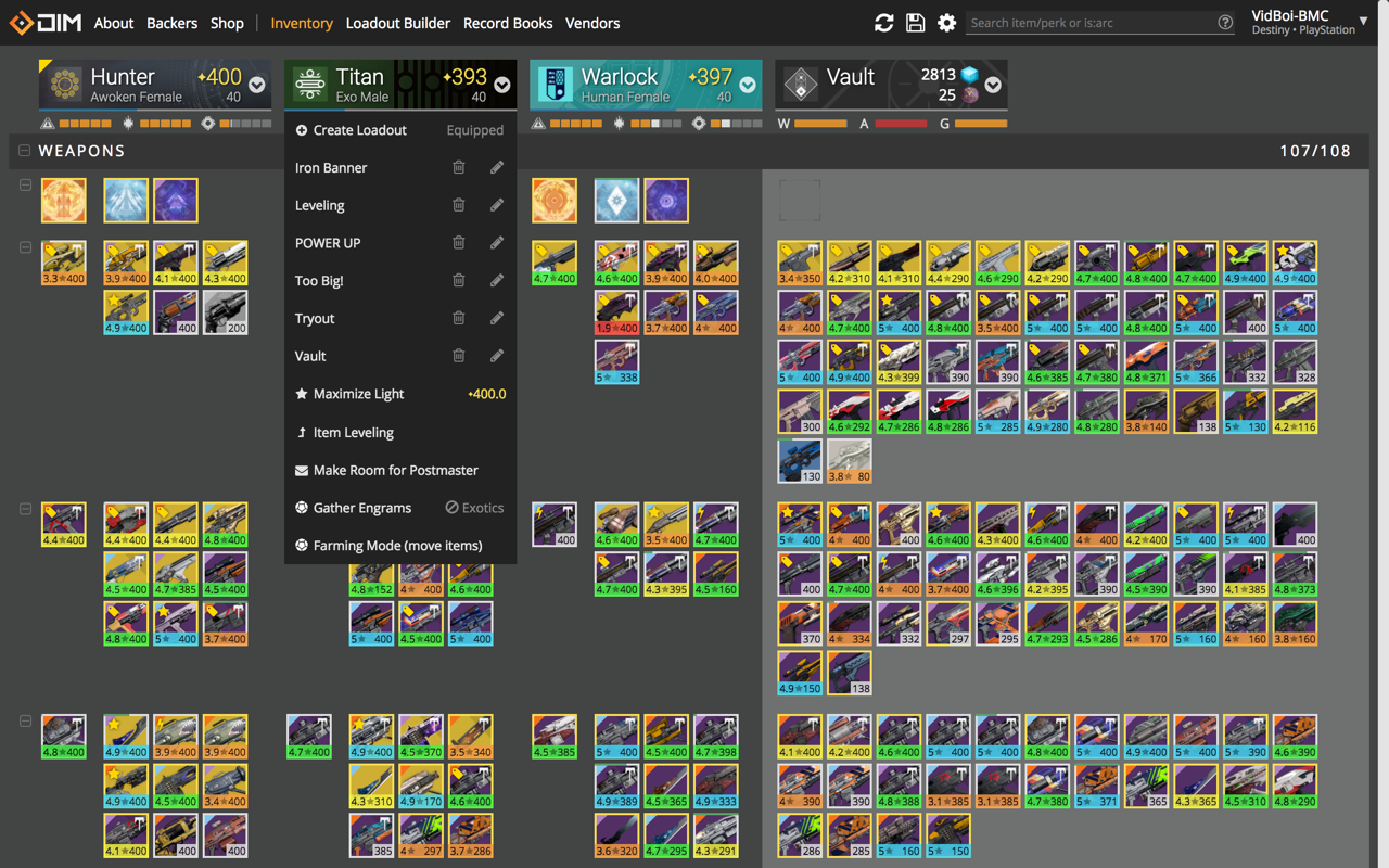 Destiny Item Manager Shortcut截图2