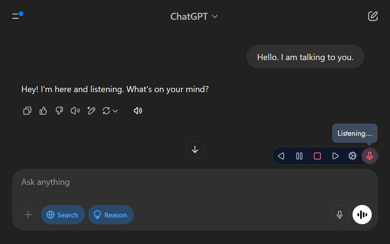 VoiceWave: Voice mode for ChatGPT, DeepSeek, and other AI chatbots截图2
