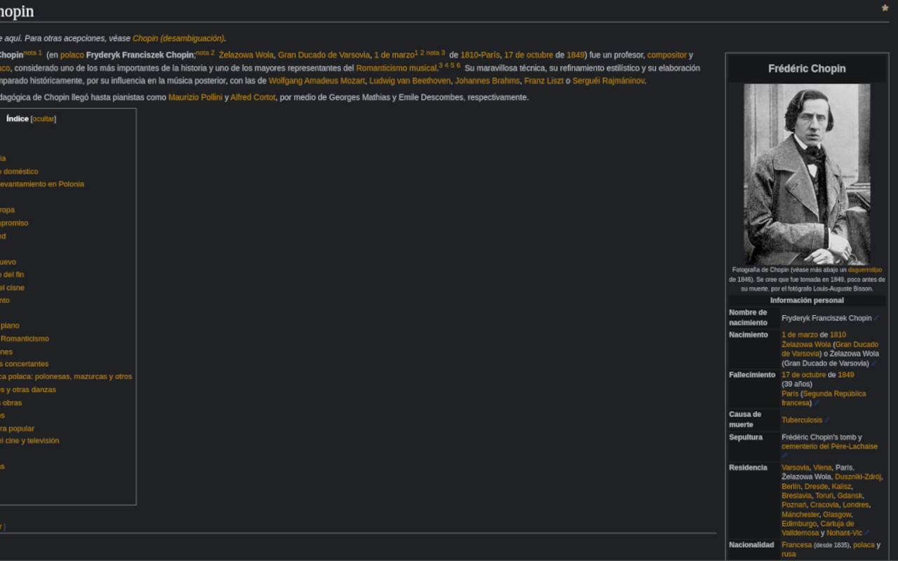 Dark Theme for Wikipedia page截图1