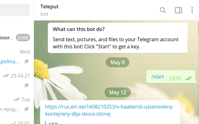 Teleput - Send to Telegram截图1