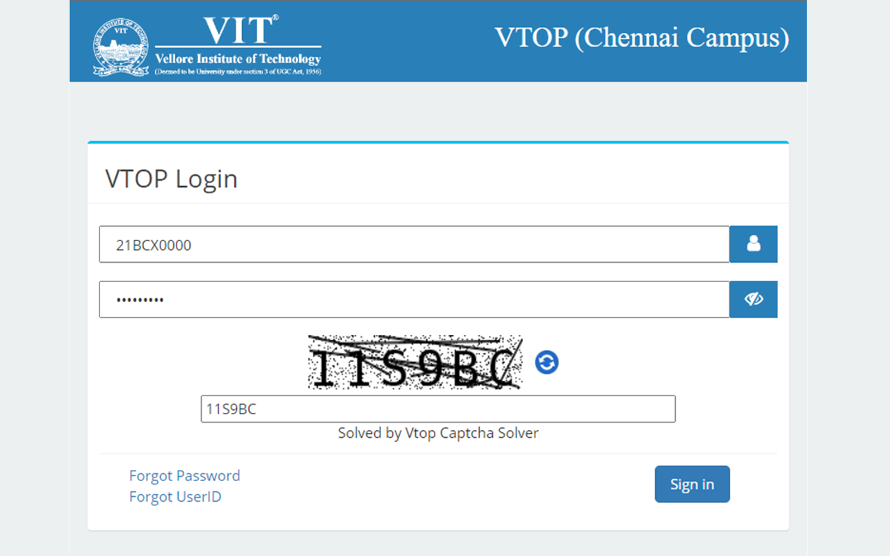 Vtop Captcha Solver截图3
