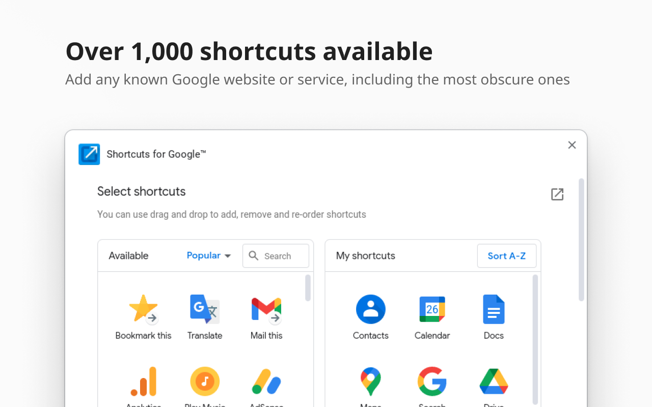 Shortcuts for Google™截图4