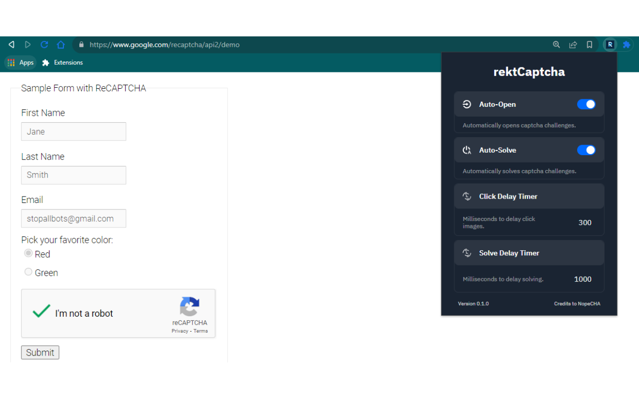 rektCaptcha: reCaptcha Solver截图1