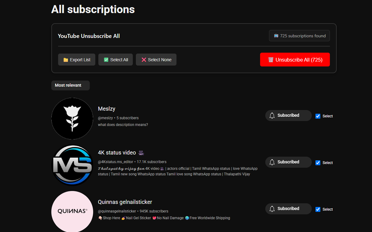 Youtube Unsubscribe All截图2