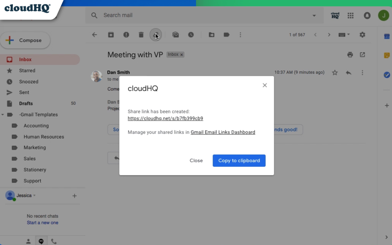 Share emails via secure URL link by cloudHQ截图2