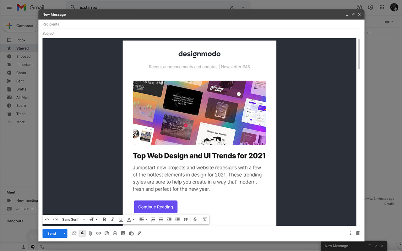 Insert and Send HTML with Gmail截图1