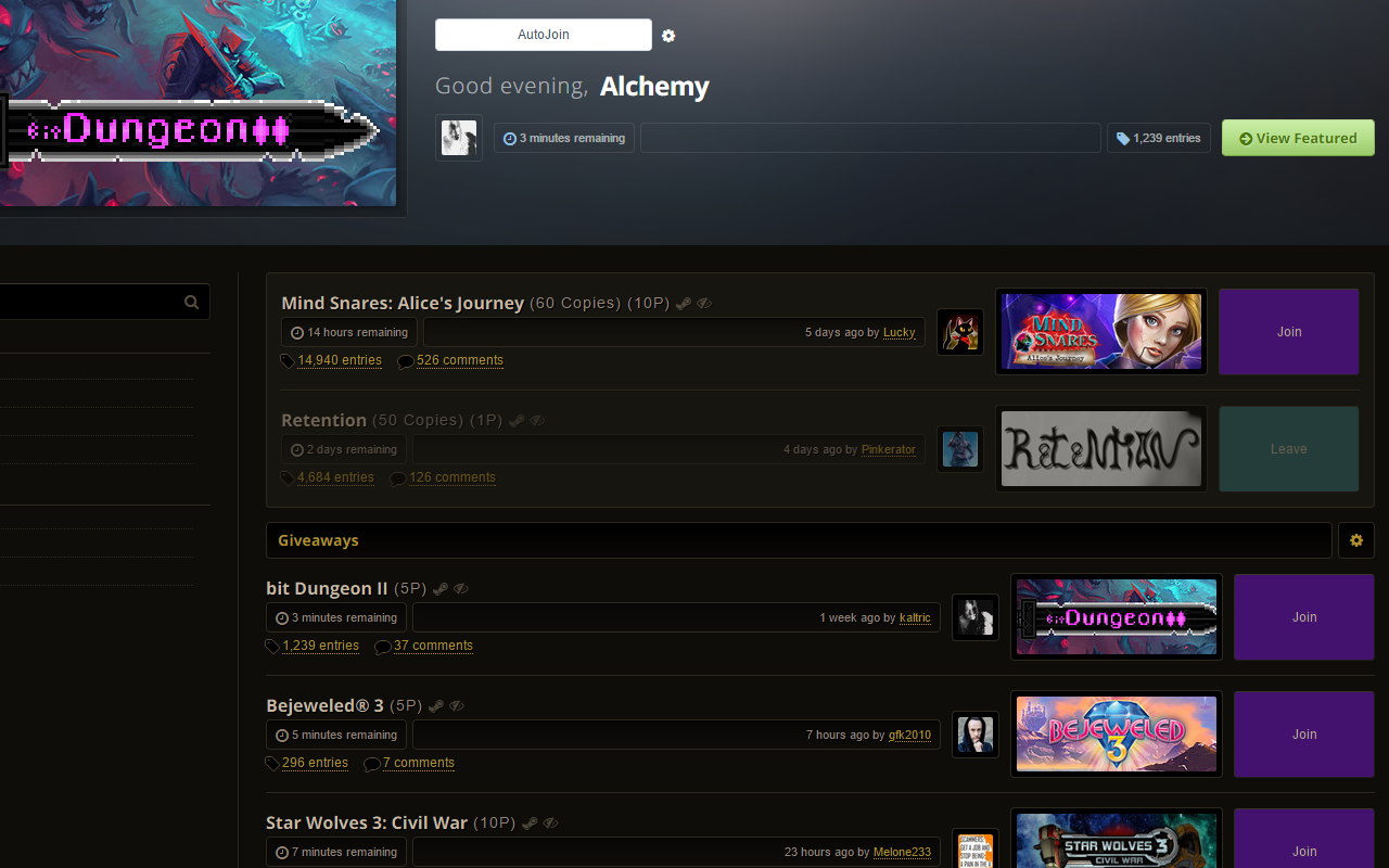 AutoJoin for SteamGifts截图4
