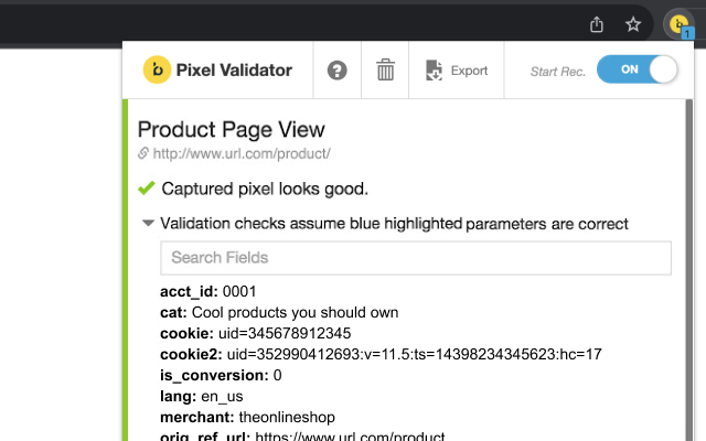 Bloomreach Pixel Validator截图3