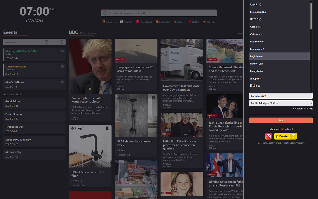 Better Tab: Speed Dial, News Feed & To-do截图2