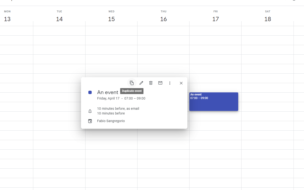 Google Calendar Quick Duplicate截图1