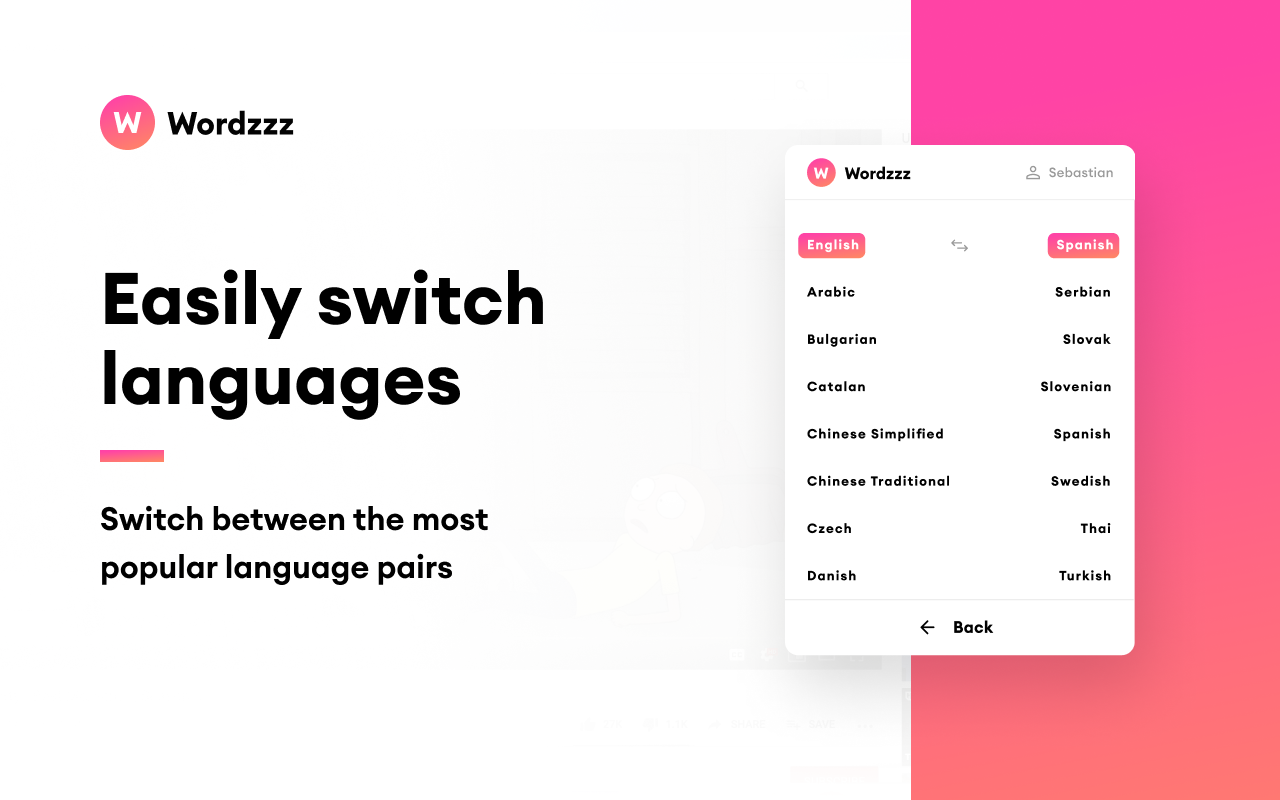Wordzzz — Learn languages while surf & stream截图2