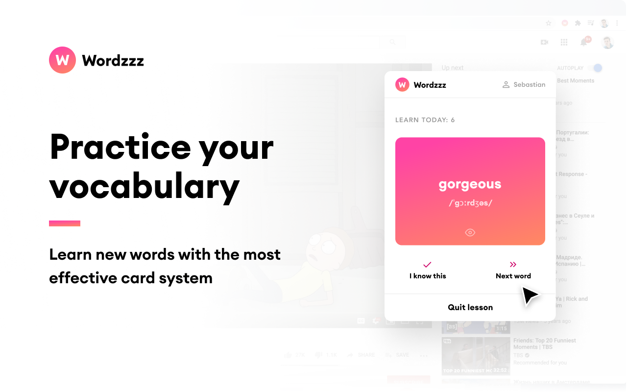 Wordzzz — Learn languages while surf & stream截图6