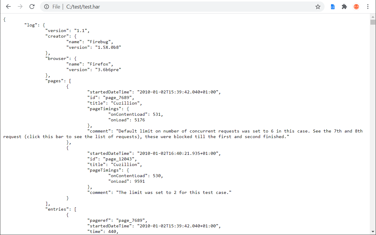 HAR/JSON viewer截图1