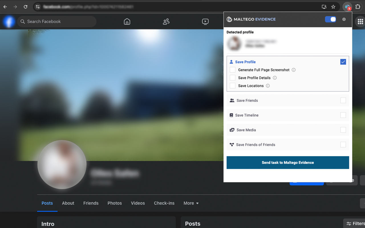 Maltego Evidence Browser Extension截图1