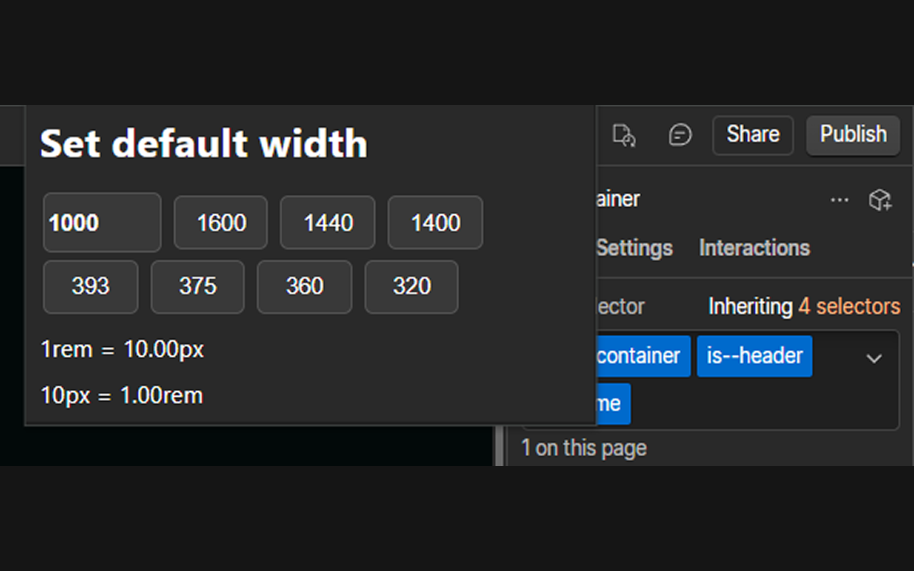 REM calculator for Webflow截图1