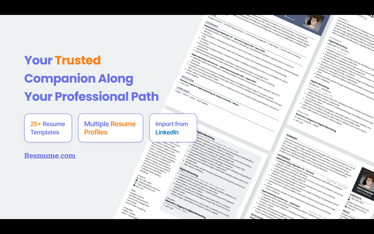 Resmume - Free Resume Builder截图3
