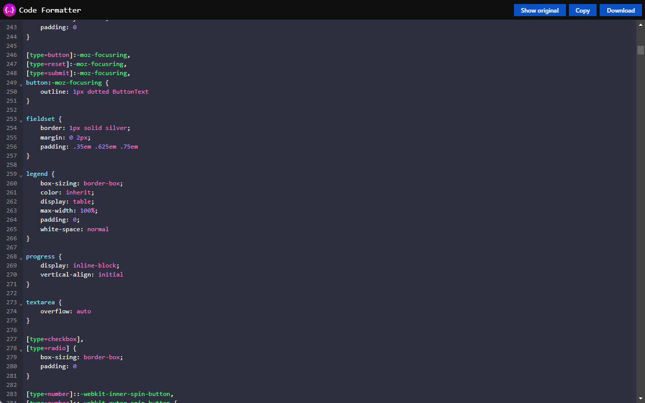 Code Formatter - JSON、CSS 和 JavaScript。截图4
