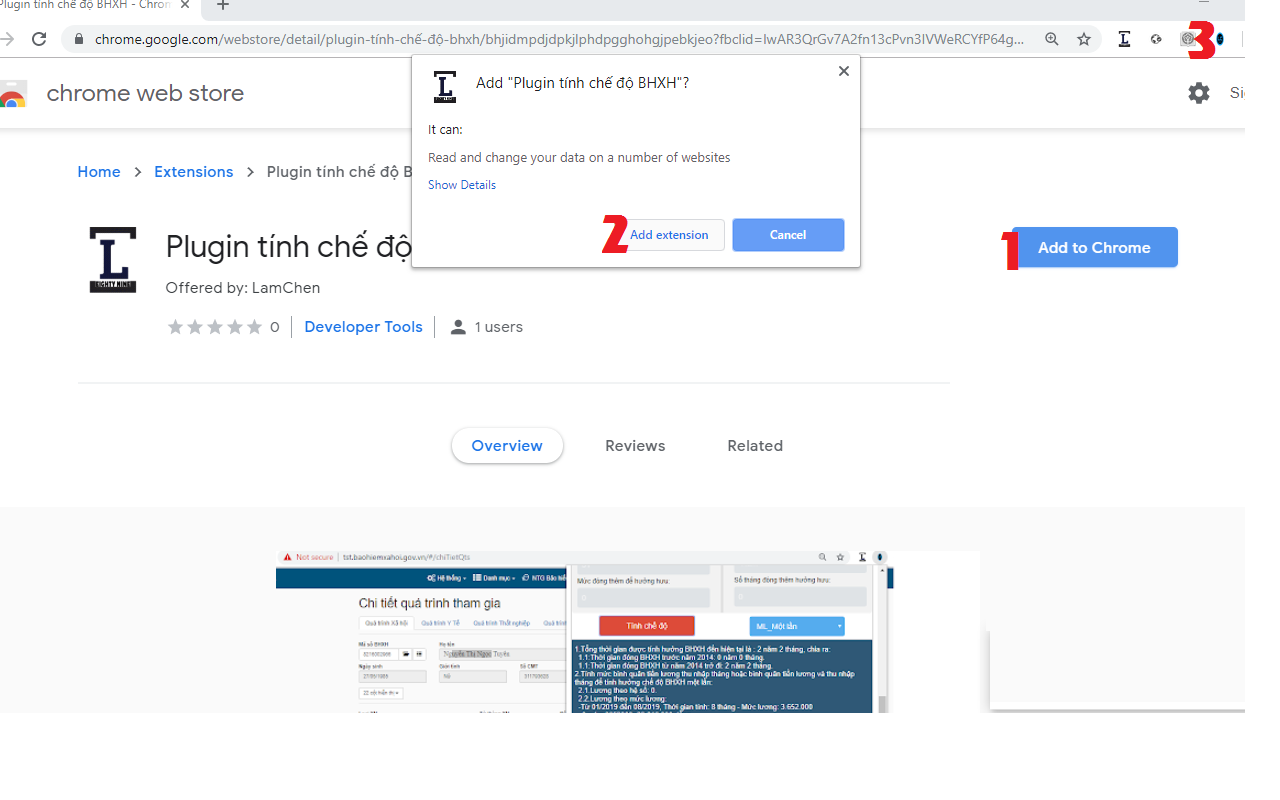 Plugin tính chế độ BHXH截图2