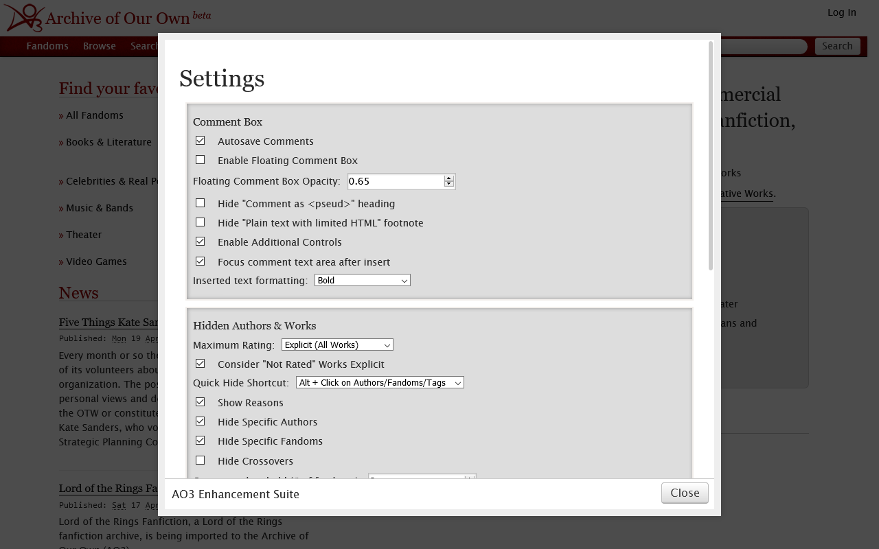 AO3 Enhancement Suite截图1