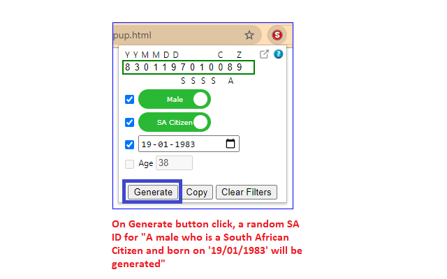 SA ID Generator - Apply Filters, Get Details截图3