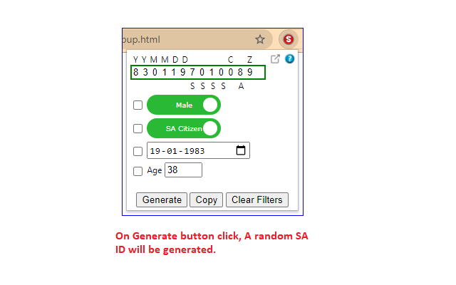 SA ID Generator - Apply Filters, Get Details截图4