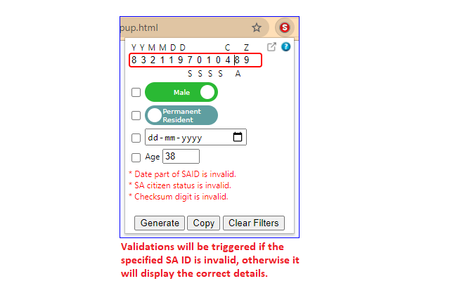 SA ID Generator - Apply Filters, Get Details截图5