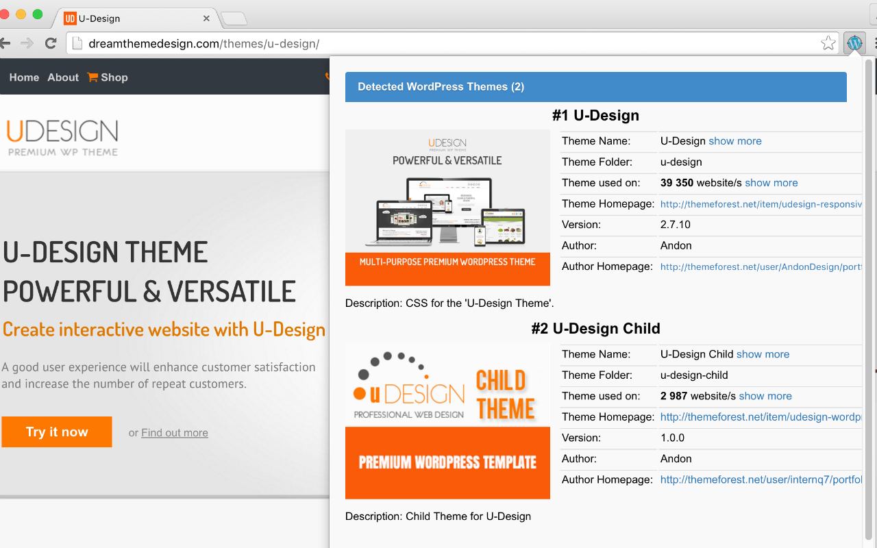 WordPress Theme Detector and Plugin Detector截图2