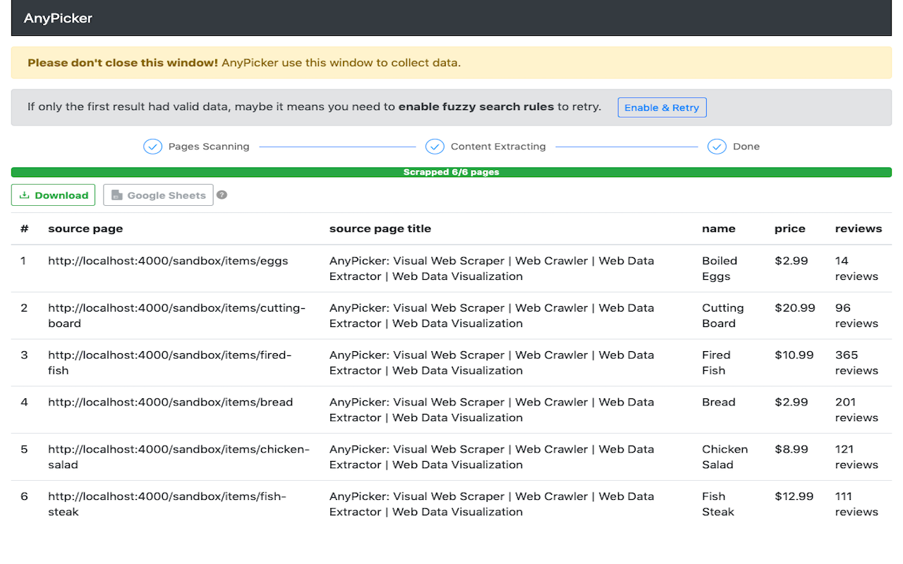 AnyPicker - A.I. powered No Code Web Scraper截图2