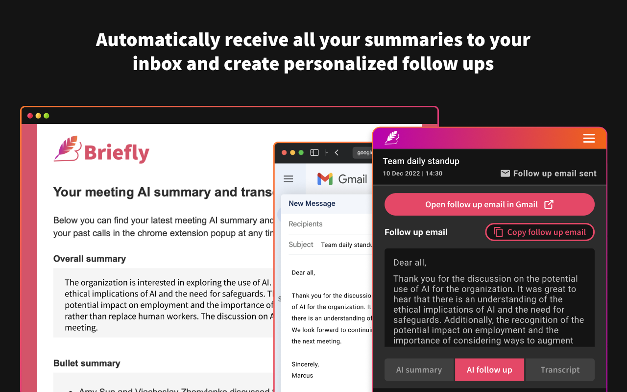 Briefly: AI meeting summary & email follow up截图1