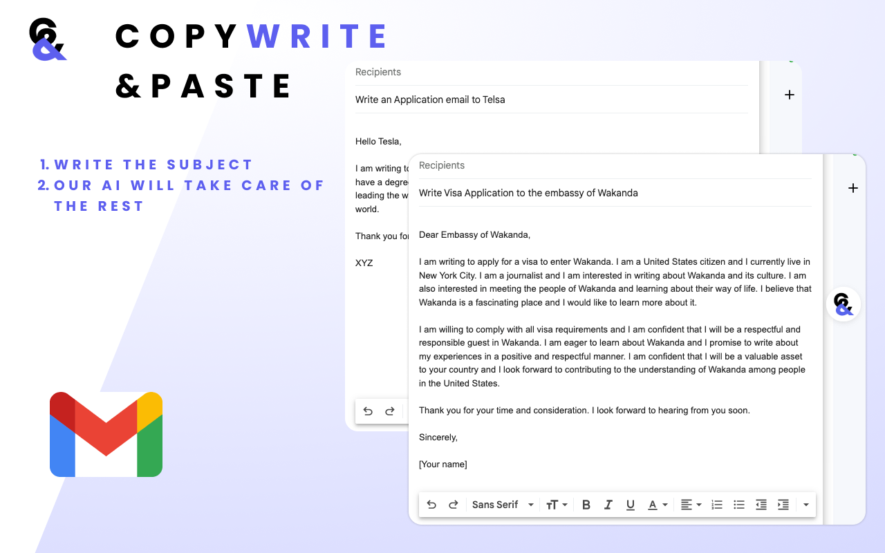 Copywrite & Paste - AI writing Assistant截图1