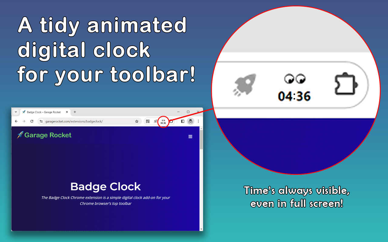 Badge Clock: simple toolbar clock截图2