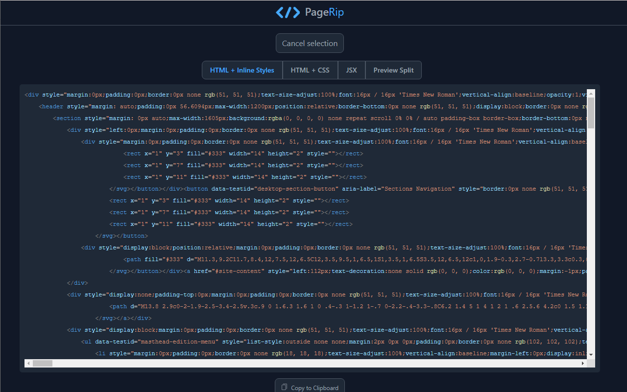 PageRip (HTML + CSS Extract)截图2