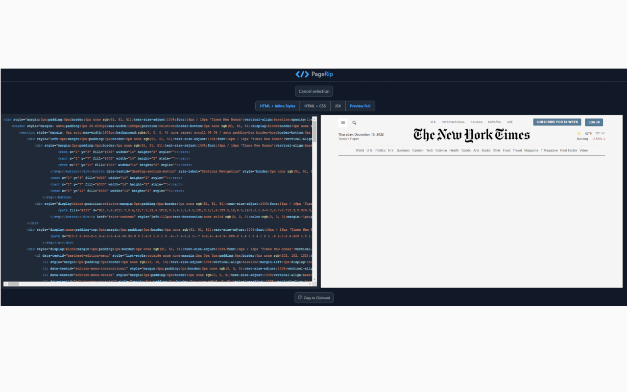 PageRip (HTML + CSS Extract)截图3