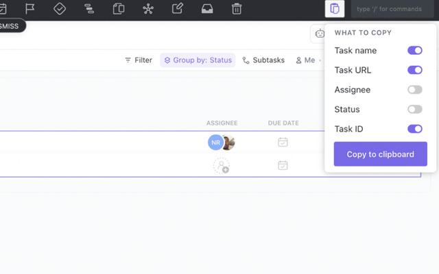 ClickUp copy link截图1
