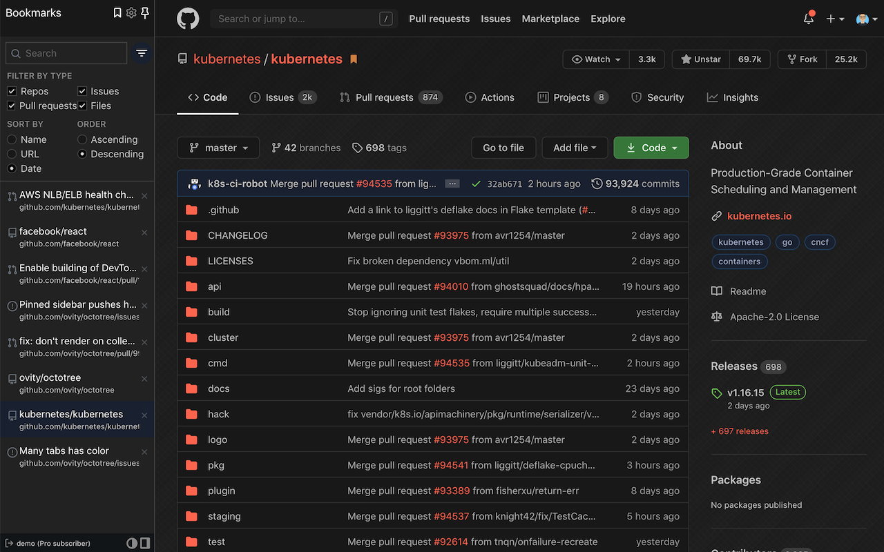 Octotree - GitHub code tree截图1