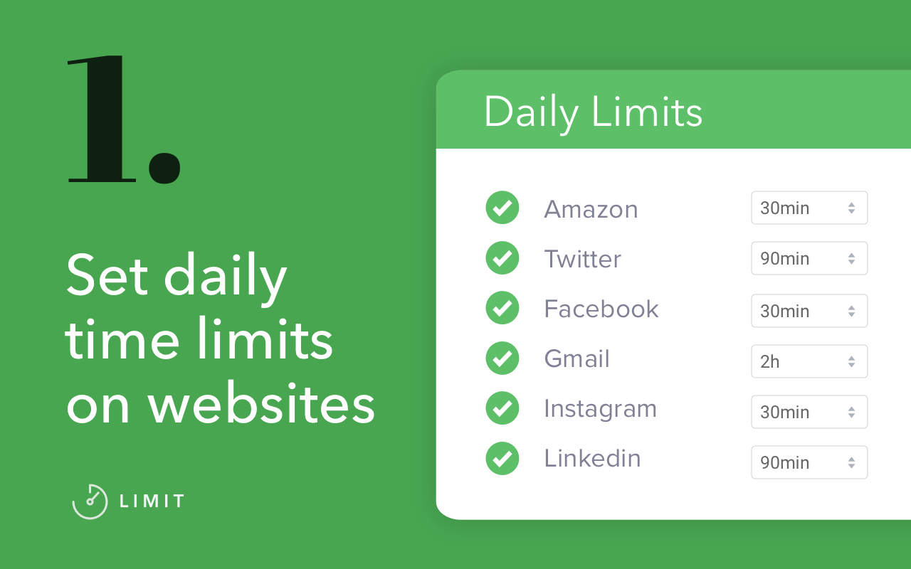 Limit - Set Limits for Distracting Sites截图3
