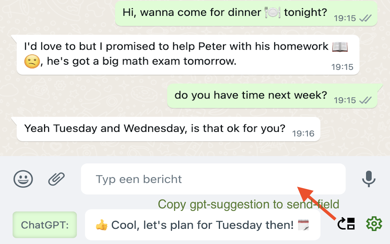 ChatGPT answers for WhatsApp™ web截图1