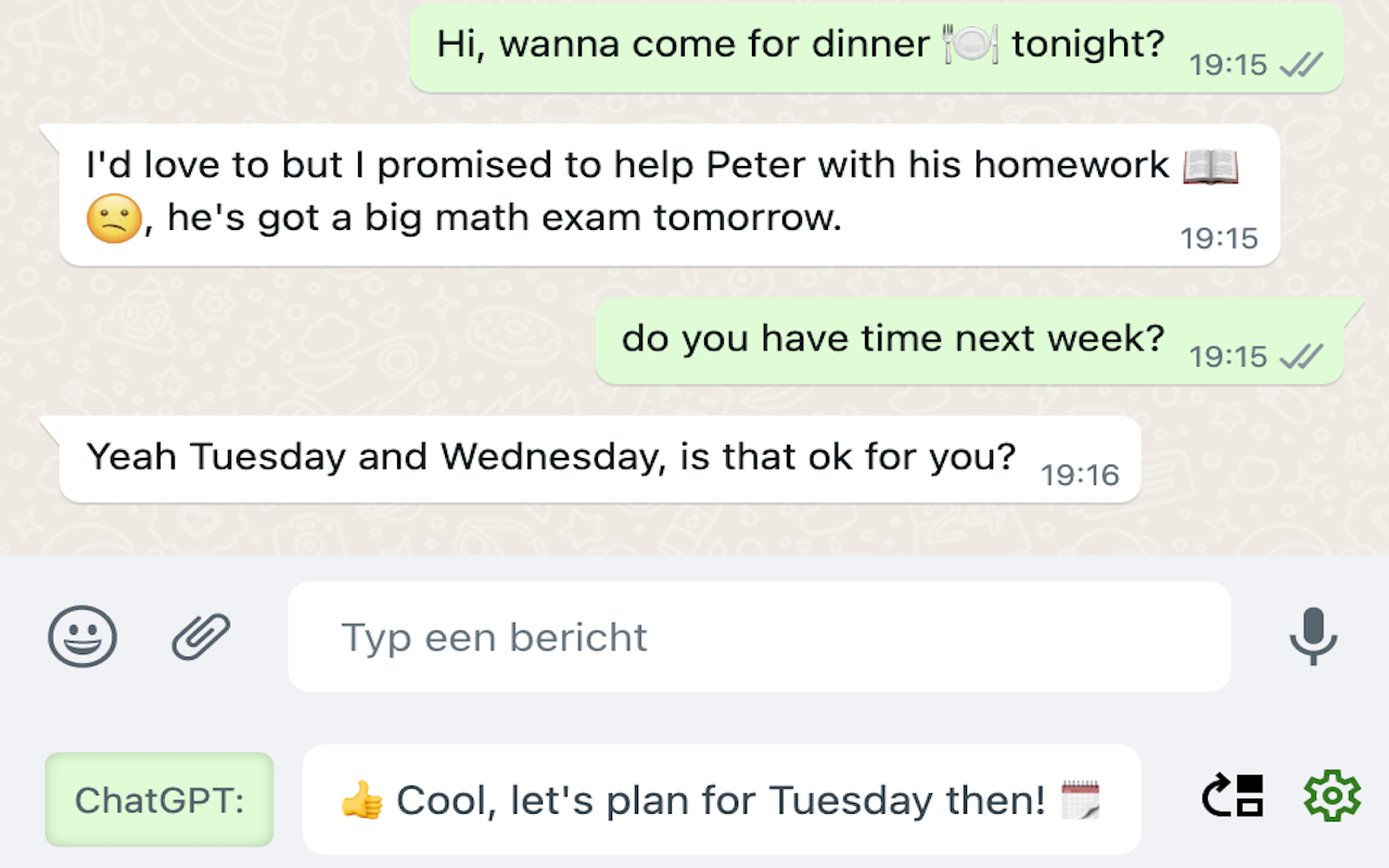 ChatGPT answers for WhatsApp™ web截图3