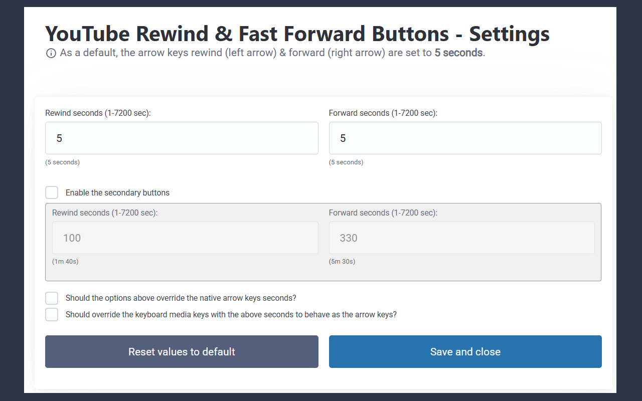 YouTube Rewind & Fast Forward Buttons截图5